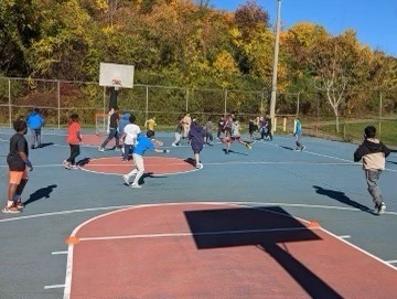 students playing