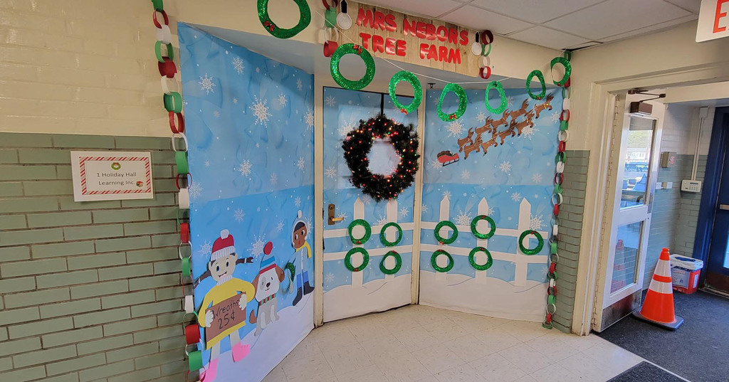 holiday door decorated