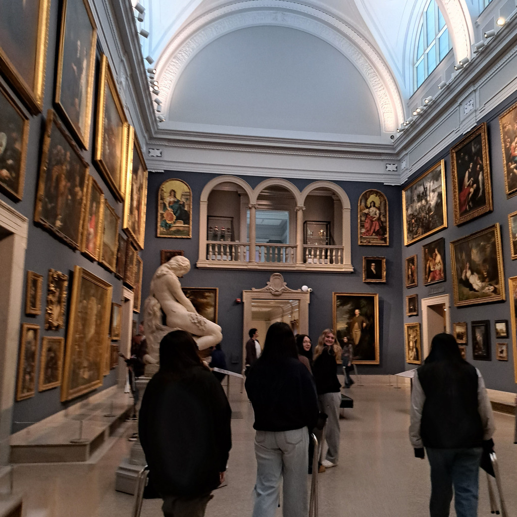 students exploring art museum