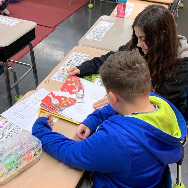 students reading