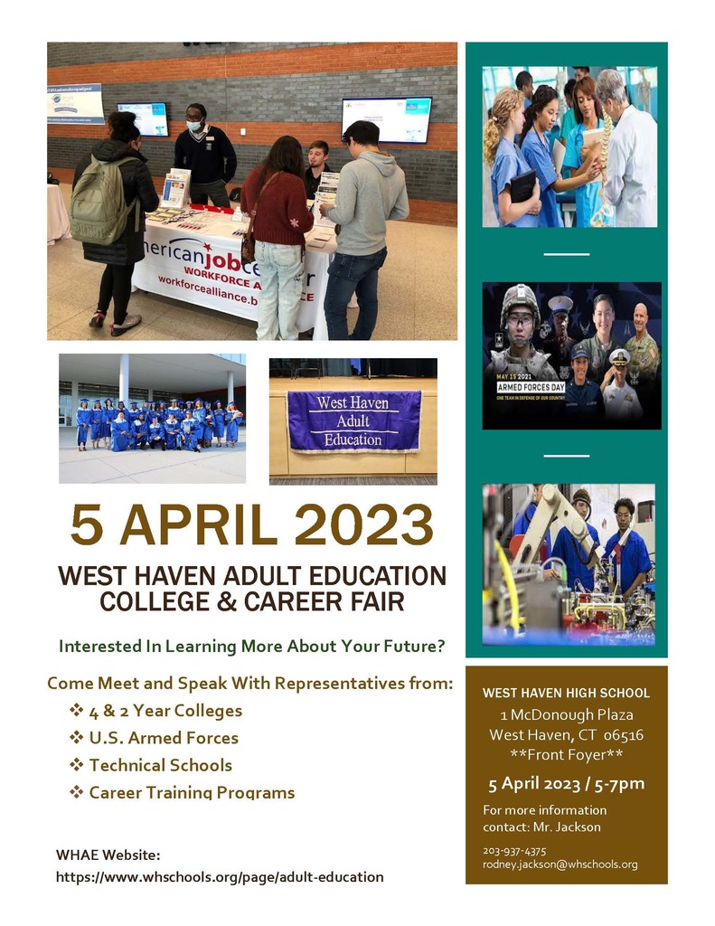 adult education college and career fair flyer