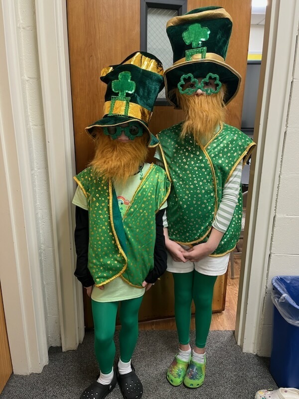 students dressed as leprechauns