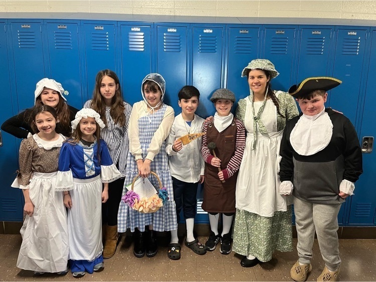 students posing on colonial day