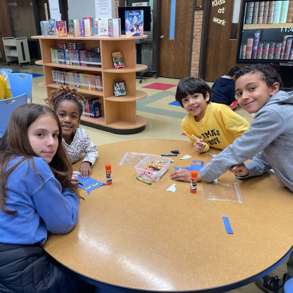 students reading together